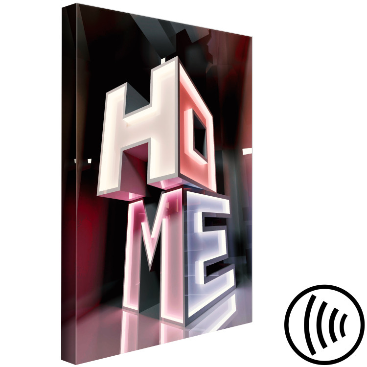 Canvas Neon inscription Home 3D - Pastel, geometric text in English 135777 additionalImage 6