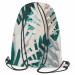Backpack Philodendron xanadu - a white and turquoise pattern with exotic leaves 147377