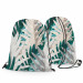 Backpack Philodendron xanadu - a white and turquoise pattern with exotic leaves 147377 additionalThumb 3