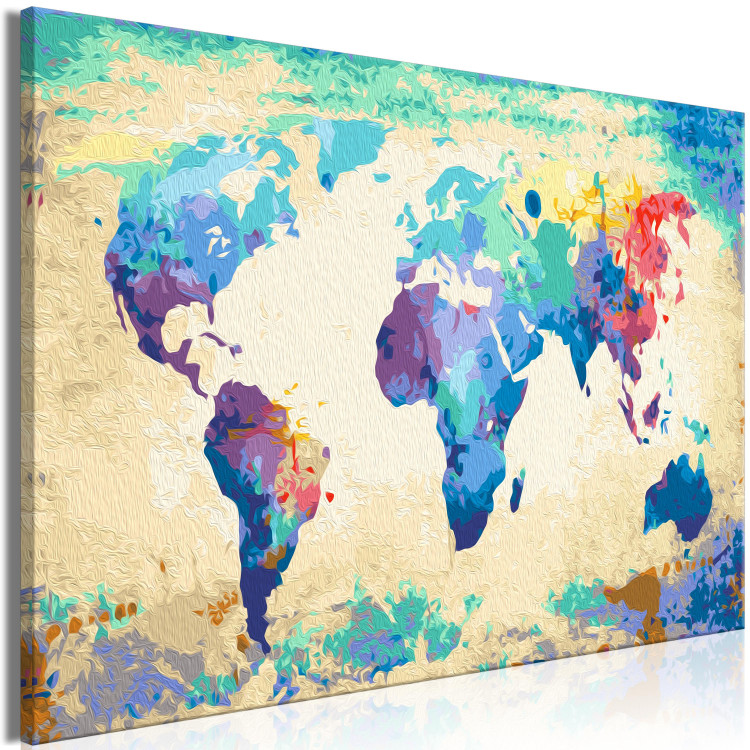 Paint by Number Kit Colorful Continents - Watercolor World Map in Rainbow Colors 148877 additionalImage 3
