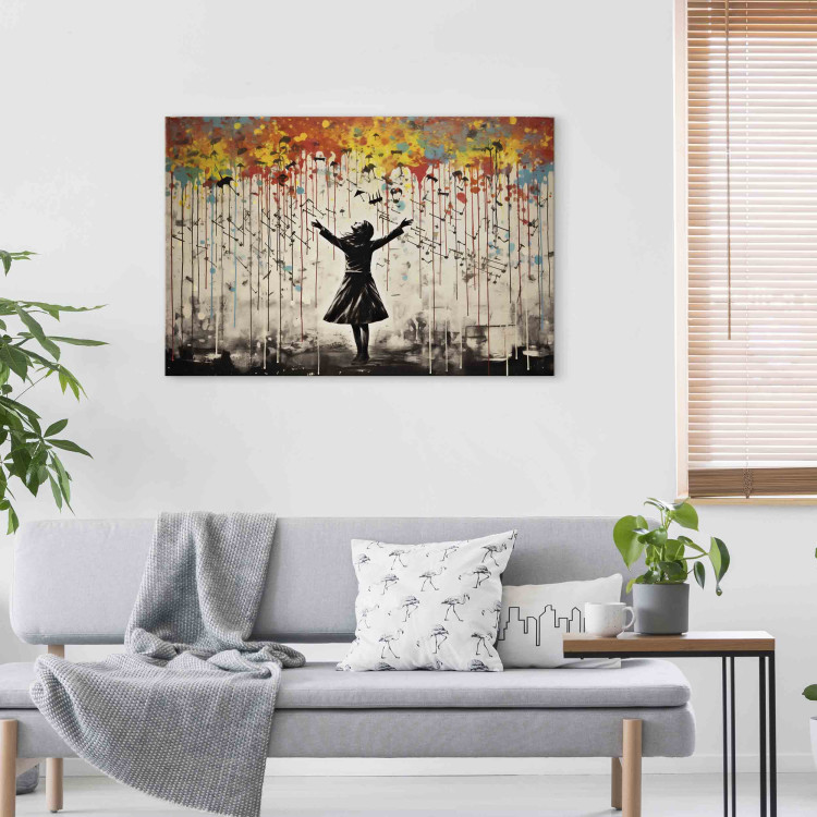 Acrylic Print Rain Song - Colorful Graffiti in the Style of Banksy [Glass] 151877 additionalImage 3