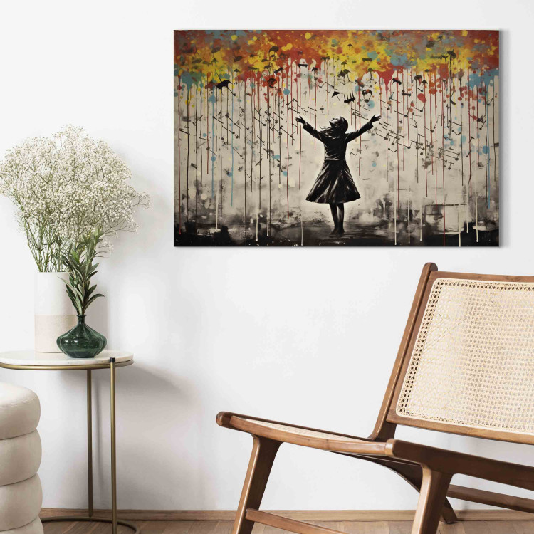 Acrylic Print Rain Song - Colorful Graffiti in the Style of Banksy [Glass] 151877 additionalImage 6