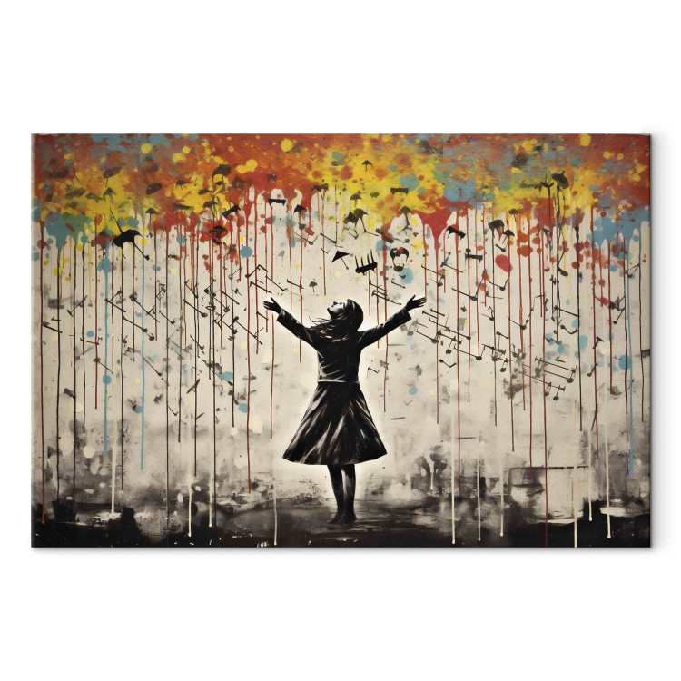 Acrylic Print Rain Song - Colorful Graffiti in the Style of Banksy [Glass] 151877 additionalImage 2