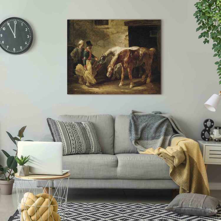Canvas Two Post Horses at the Door of a Stable 153577 additionalImage 5