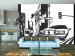 Wall Mural Street Art - Black and White Capture of Architecture with Taxi and Character 61477