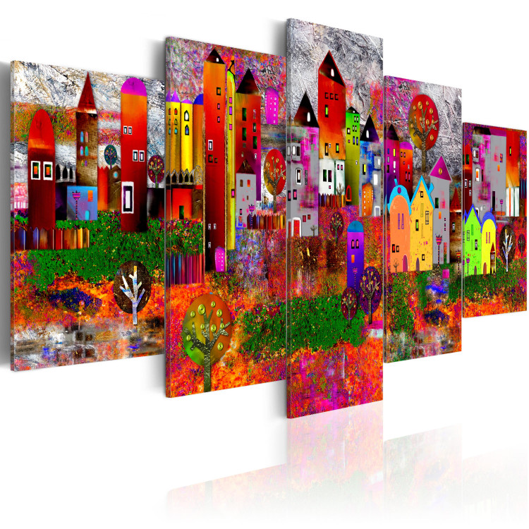 Canvas Colourful Small Town  91377 additionalImage 2