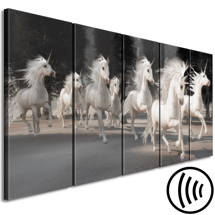 Canvas A herd of rushing unicorns - running, mystical creatures 108187 additionalImage 6