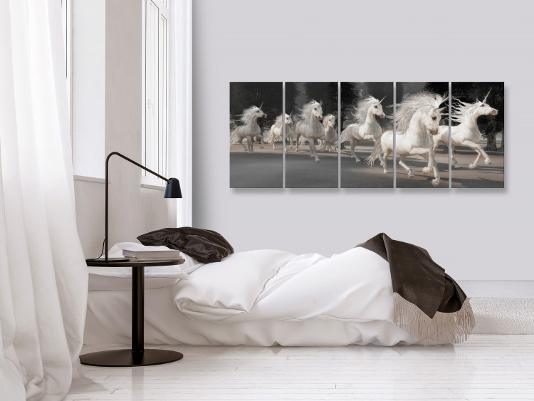 Canvas A herd of rushing unicorns - running, mystical creatures 108187 additionalImage 3