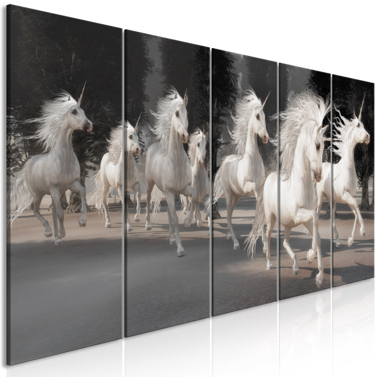 Canvas A herd of rushing unicorns - running, mystical creatures 108187 additionalImage 2