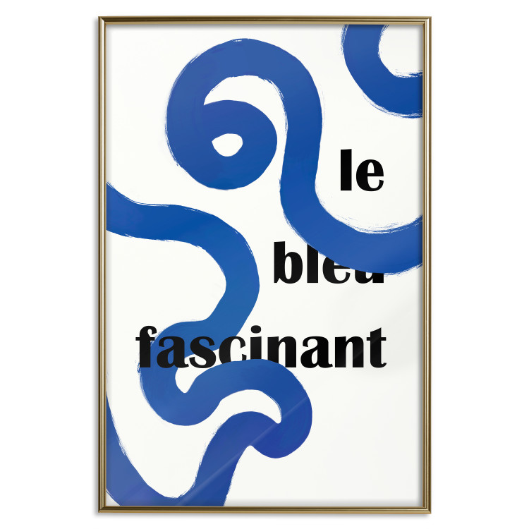Poster Fascinating Blue - Abstract Lines Intertwined With the Inscription 149887 additionalImage 18