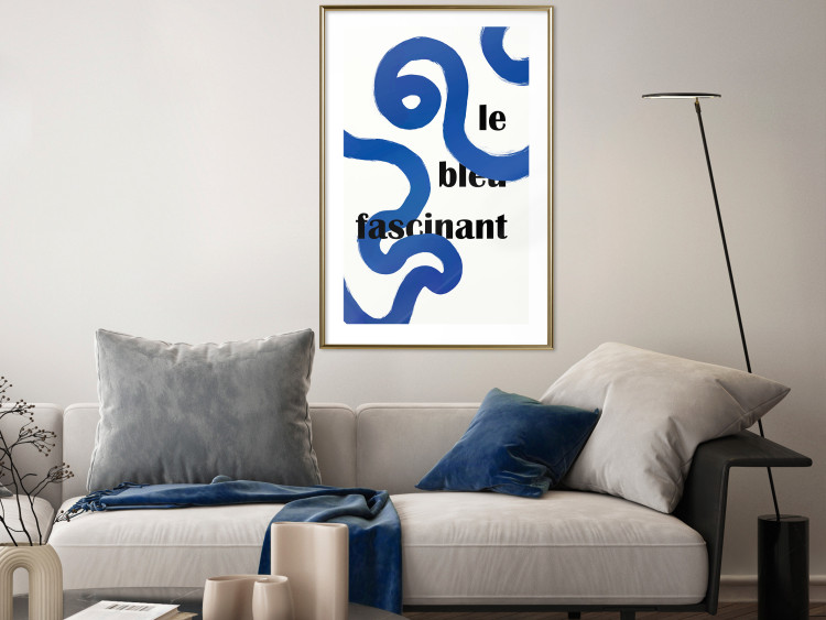 Poster Fascinating Blue - Abstract Lines Intertwined With the Inscription 149887 additionalImage 14