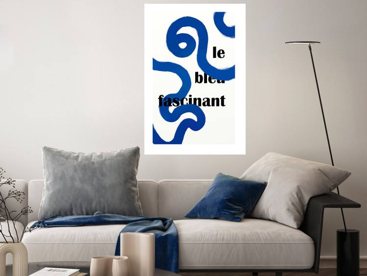 Poster Fascinating Blue - Abstract Lines Intertwined With the Inscription 149887 additionalImage 11