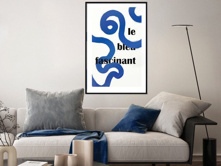 Poster Fascinating Blue - Abstract Lines Intertwined With the Inscription 149887 additionalImage 13