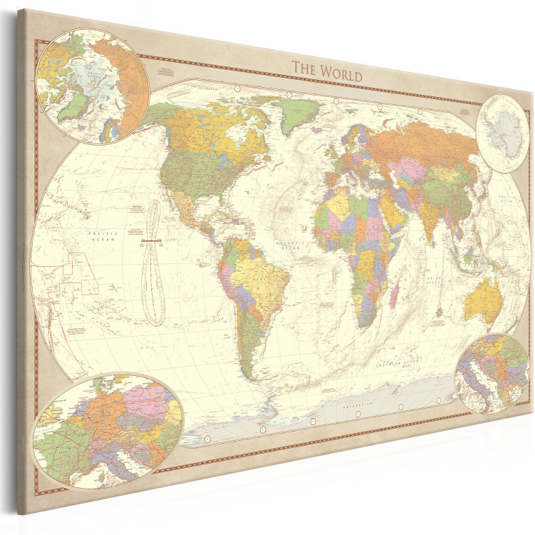 Canvas Cream World Map 106797 additionalImage 2