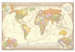 Canvas Cream World Map 106797