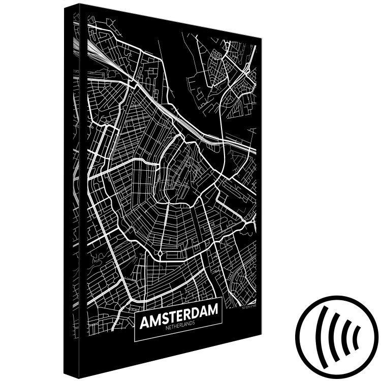 Canvas Amsterdam - map of the Dutch capital in a minimalist style 118097 additionalImage 6
