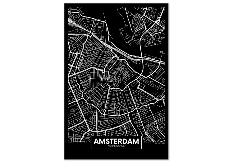 Canvas Amsterdam - map of the Dutch capital in a minimalist style 118097