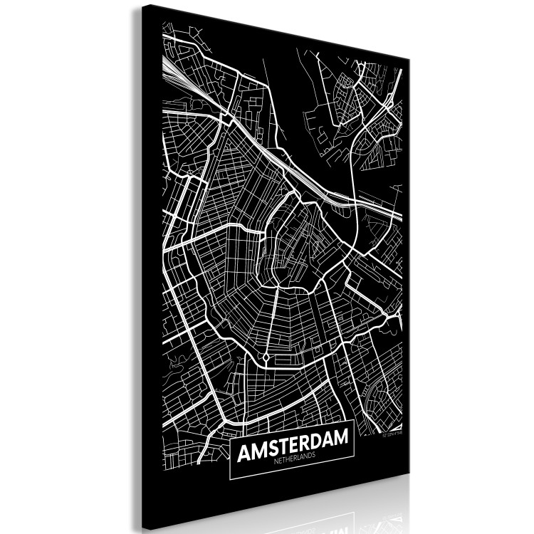 Canvas Amsterdam - map of the Dutch capital in a minimalist style 118097 additionalImage 2