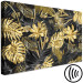 Canvas Golden and black tropical leaves - a landscape with a floral motif 131697 additionalThumb 6