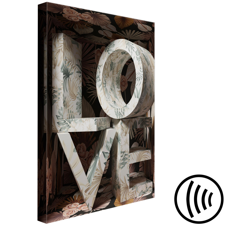 Canvas Love in the letters - inscription LOVE covered with floral motifs 135397 additionalImage 6