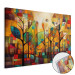 Acrylic Print Colorful Forest - A Geometric Composition Inspired by Klimt’s Style [Glass] 151897