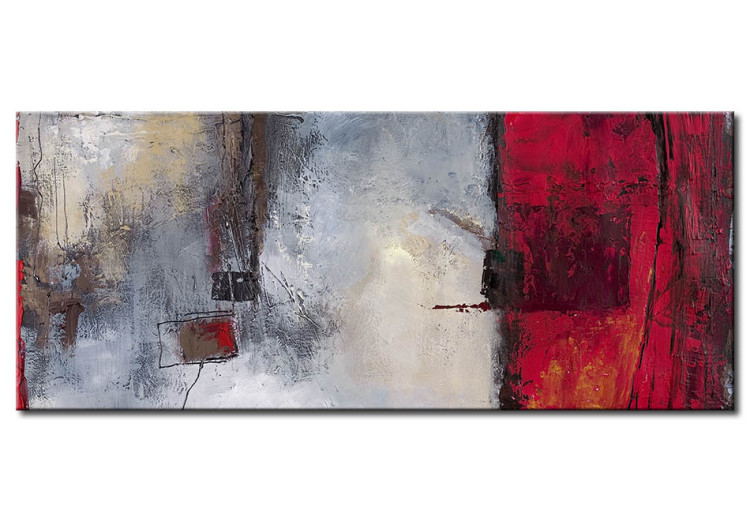Canvas Red Abstraction (1-piece) - Fantasy with a flowing water effect 48097