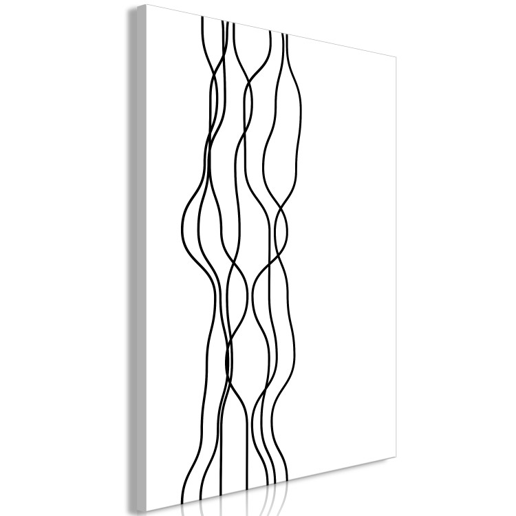 Canvas Curved lines - a minimalist design in an abstract version 117308 additionalImage 2