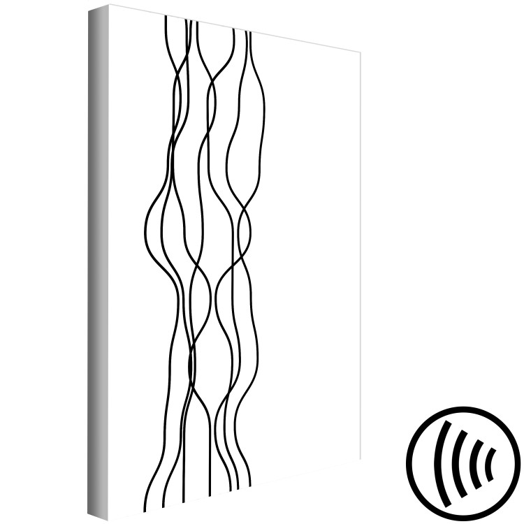 Canvas Curved lines - a minimalist design in an abstract version 117308 additionalImage 6