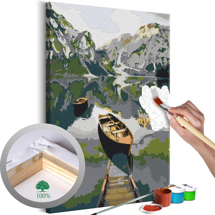 Paint by Number Kit Boat in the Mountains 132308