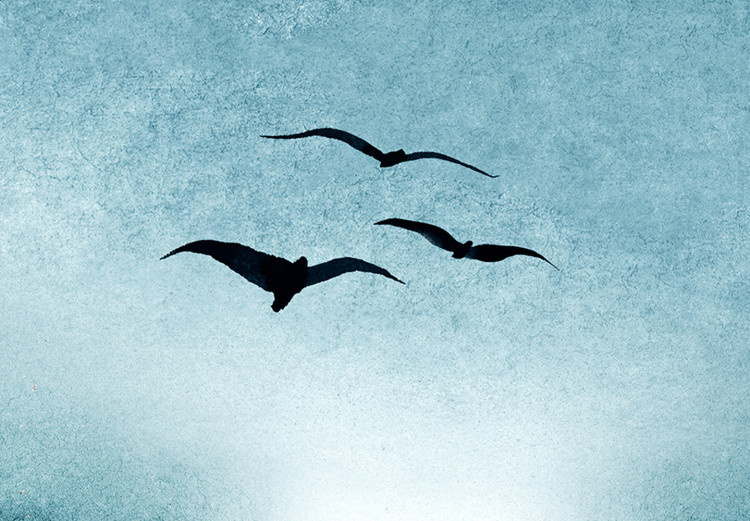 Canvas Three birds on the evening sky - landscape with dark clouds 136008 additionalImage 4