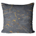 Decorative Microfiber Pillow Cracked magma - graphite imitation stone pattern with golden streaks cushions 146808
