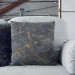 Decorative Microfiber Pillow Cracked magma - graphite imitation stone pattern with golden streaks cushions 146808 additionalThumb 6