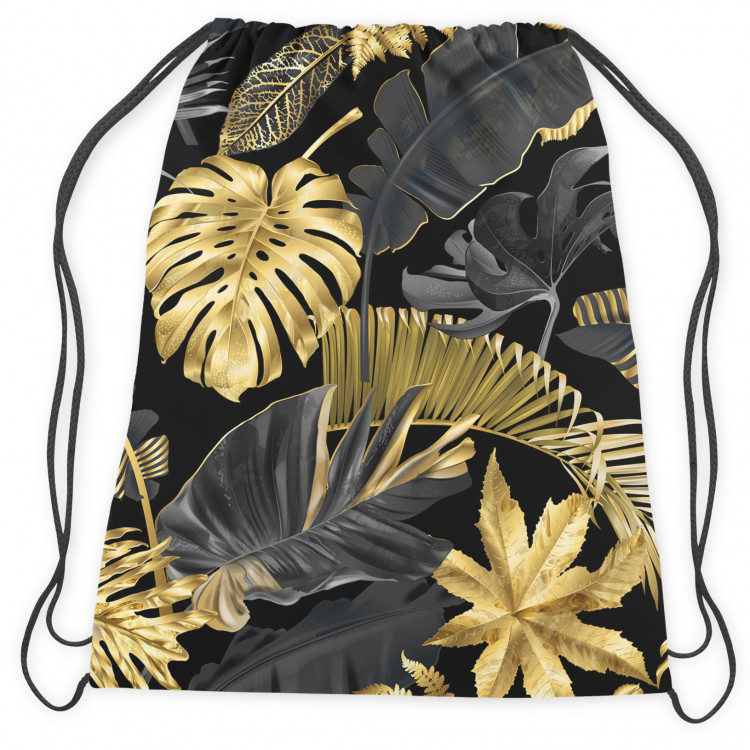 Backpack Gold and black monstera - tropical leaves in glamour style 147508 additionalImage 2
