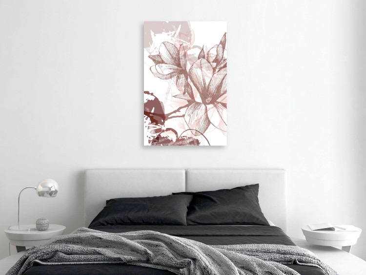 Canvas Magnolia engraving - a vintage illustration of a floral pattern 119018 additionalImage 3