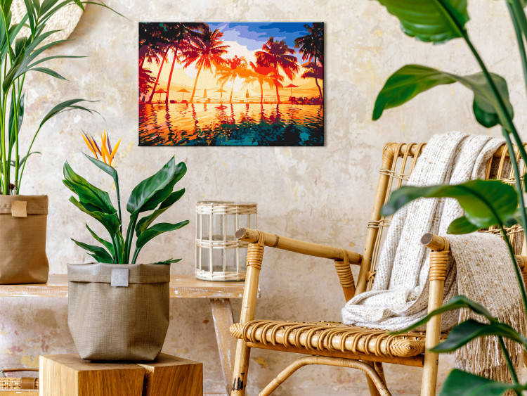 Paint by Number Kit Pool in the Sun - Palm Trees, Bright Sky and Turquoise Water 144518 additionalImage 2