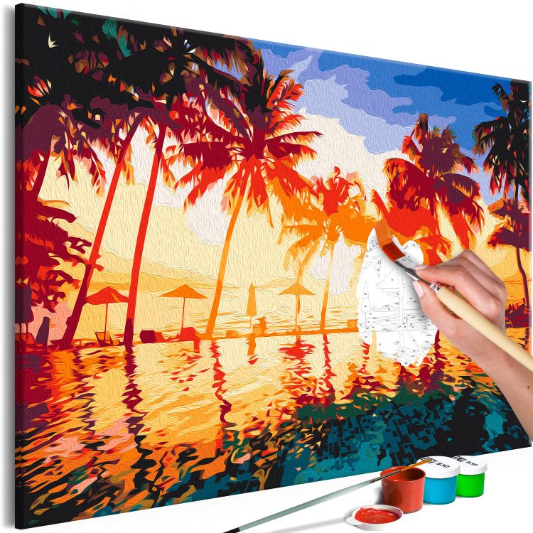 Paint by Number Kit Pool in the Sun - Palm Trees, Bright Sky and Turquoise Water 144518 additionalImage 7