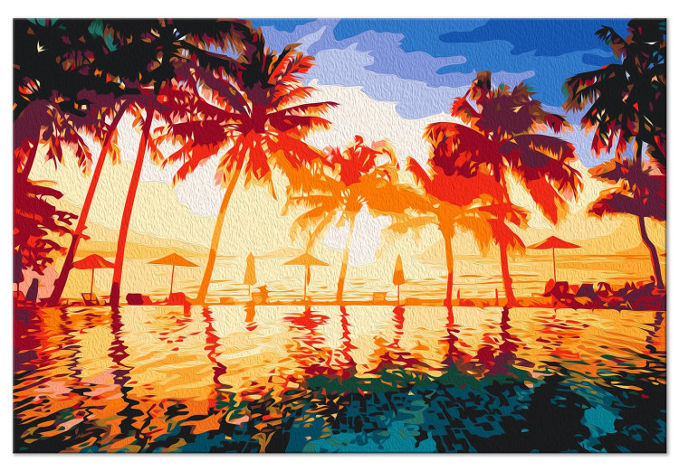 Paint by Number Kit Pool in the Sun - Palm Trees, Bright Sky and Turquoise Water 144518 additionalImage 3