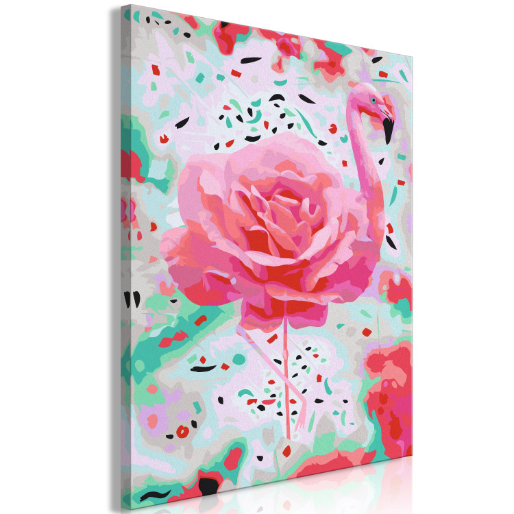 Paint by Number Kit Rose Flamingo - Pink Bird, Powdery Rose and Minty Shimmering Background 144618 additionalImage 6