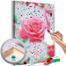 Paint by Number Kit Rose Flamingo - Pink Bird, Powdery Rose and Minty Shimmering Background 144618