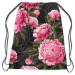 Backpack Chinese peonies - floral motif in shades of pink on a dark background 147418 additionalThumb 2