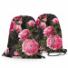 Backpack Chinese peonies - floral motif in shades of pink on a dark background 147418 additionalThumb 3