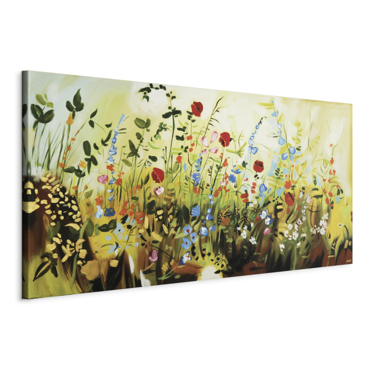 Canvas Charming Meadow (1-piece) - Colourful composition of small flowers 48618 additionalImage 2