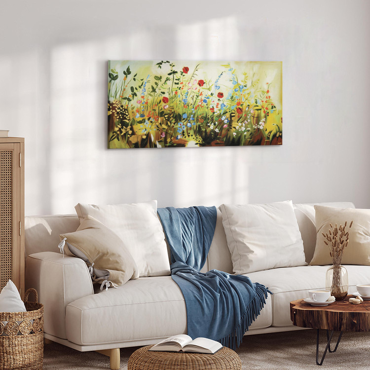Canvas Charming Meadow (1-piece) - Colourful composition of small flowers 48618 additionalImage 10