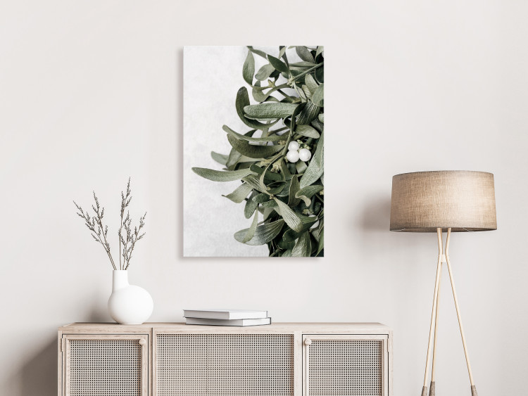 Canvas Mistletoe leaves - winter, botanical photography on white background 130728 additionalImage 3