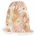 Backpack Minimalist leaves - floral motif in gold on a pink background 147428
