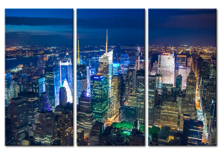 Canvas New York at night - aerial panorama of the American city 58328