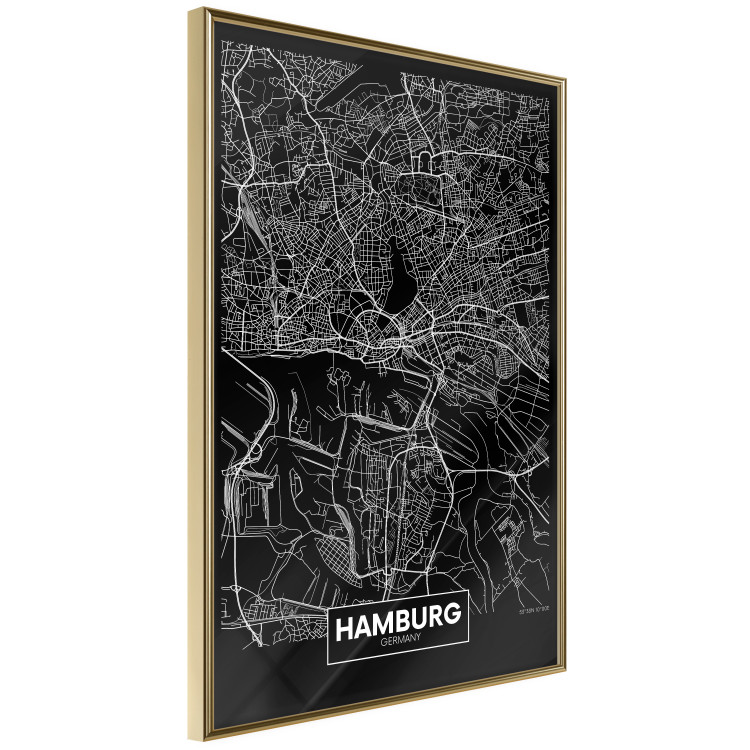 Poster Map of Hamburg - black and white composition with a map of the German city 118138 additionalImage 12