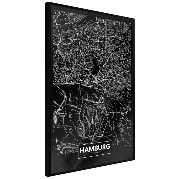 Poster Map of Hamburg - black and white composition with a map of the German city 118138 additionalImage 10
