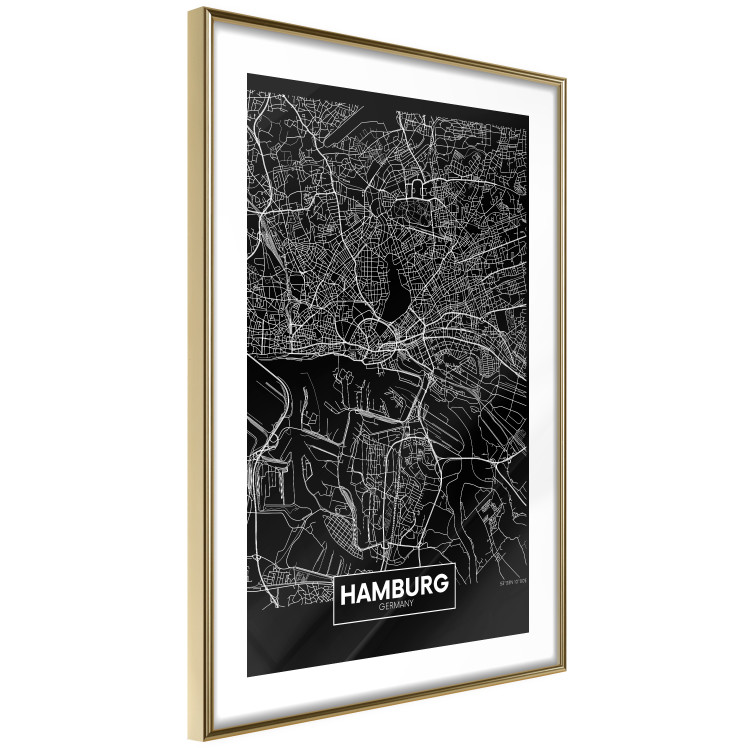 Poster Map of Hamburg - black and white composition with a map of the German city 118138 additionalImage 6