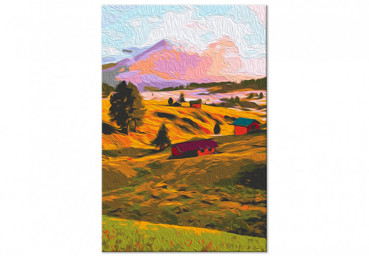 Paint by Number Kit Autumn Village - Landscape of a Sunny Valley against a Pink Sky 146538 additionalImage 3
